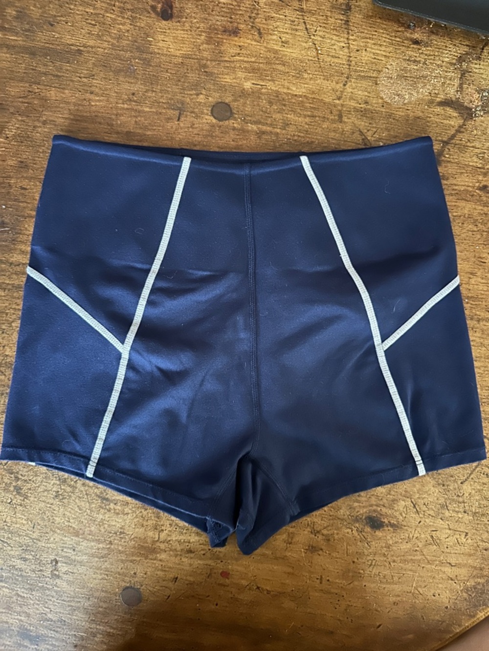 FP Movement by Free People Navy High-Rise Athletic Shorts with White Piping